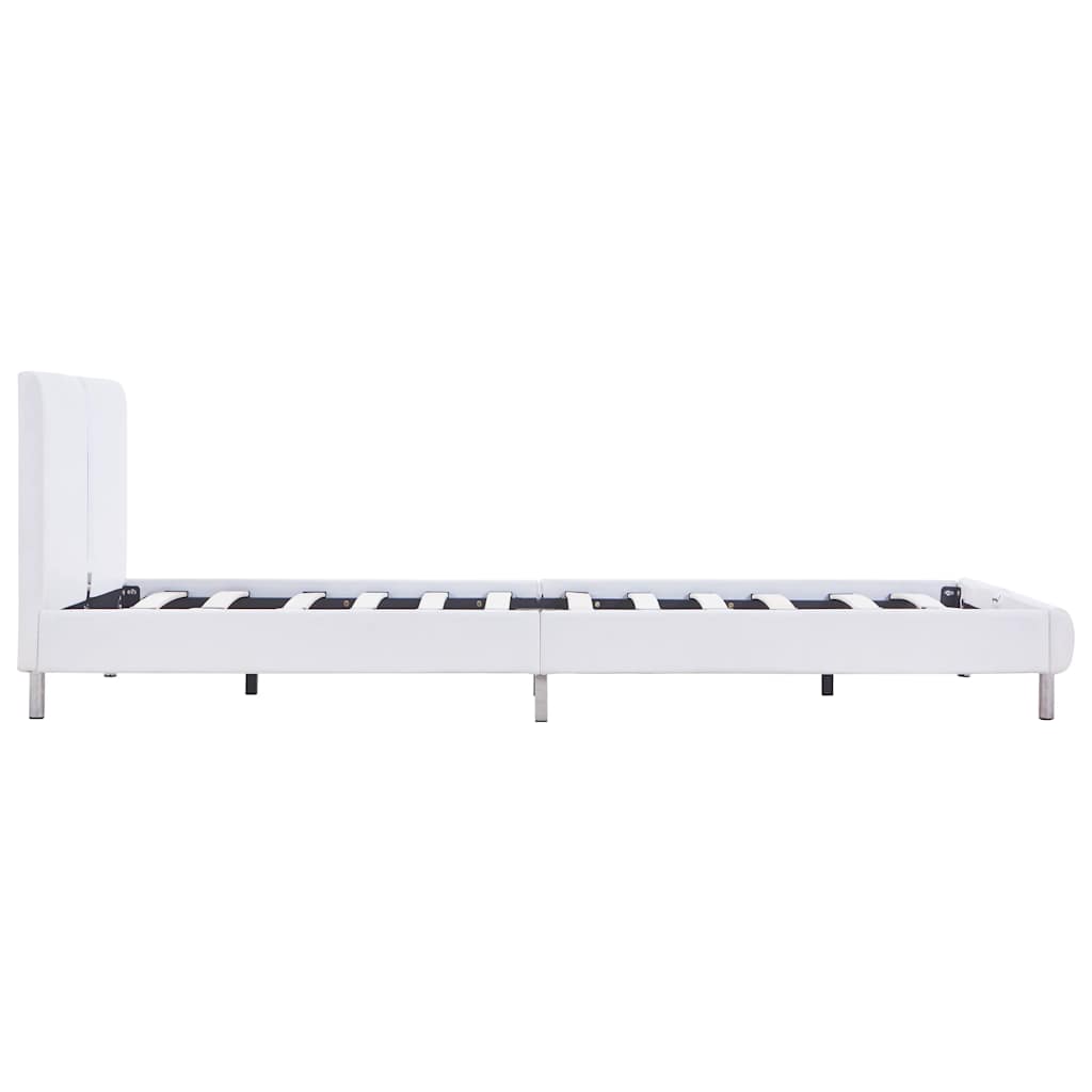 Sengeramme uten Madrass Hvit imitert skinn 135x190 cm