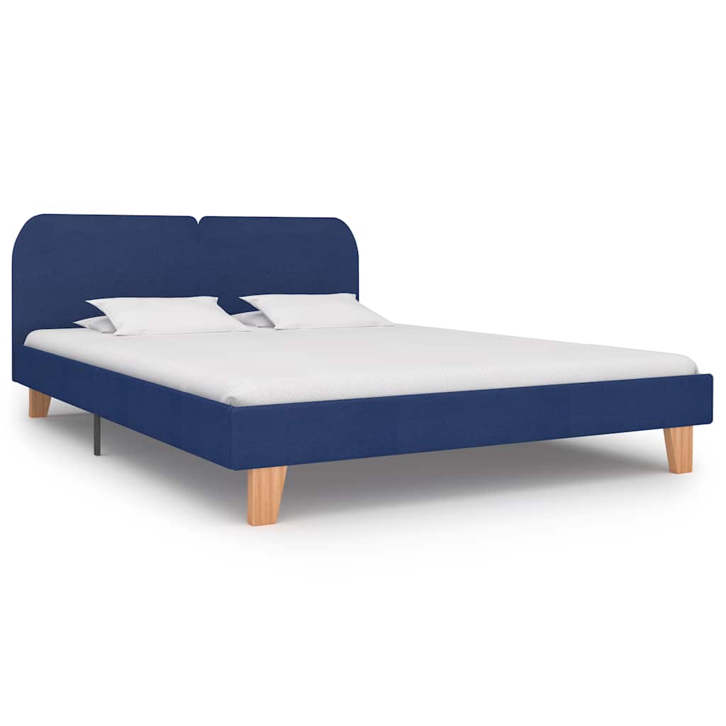 Sengeramme uten Madrass Blå Stoff 150x200 cm