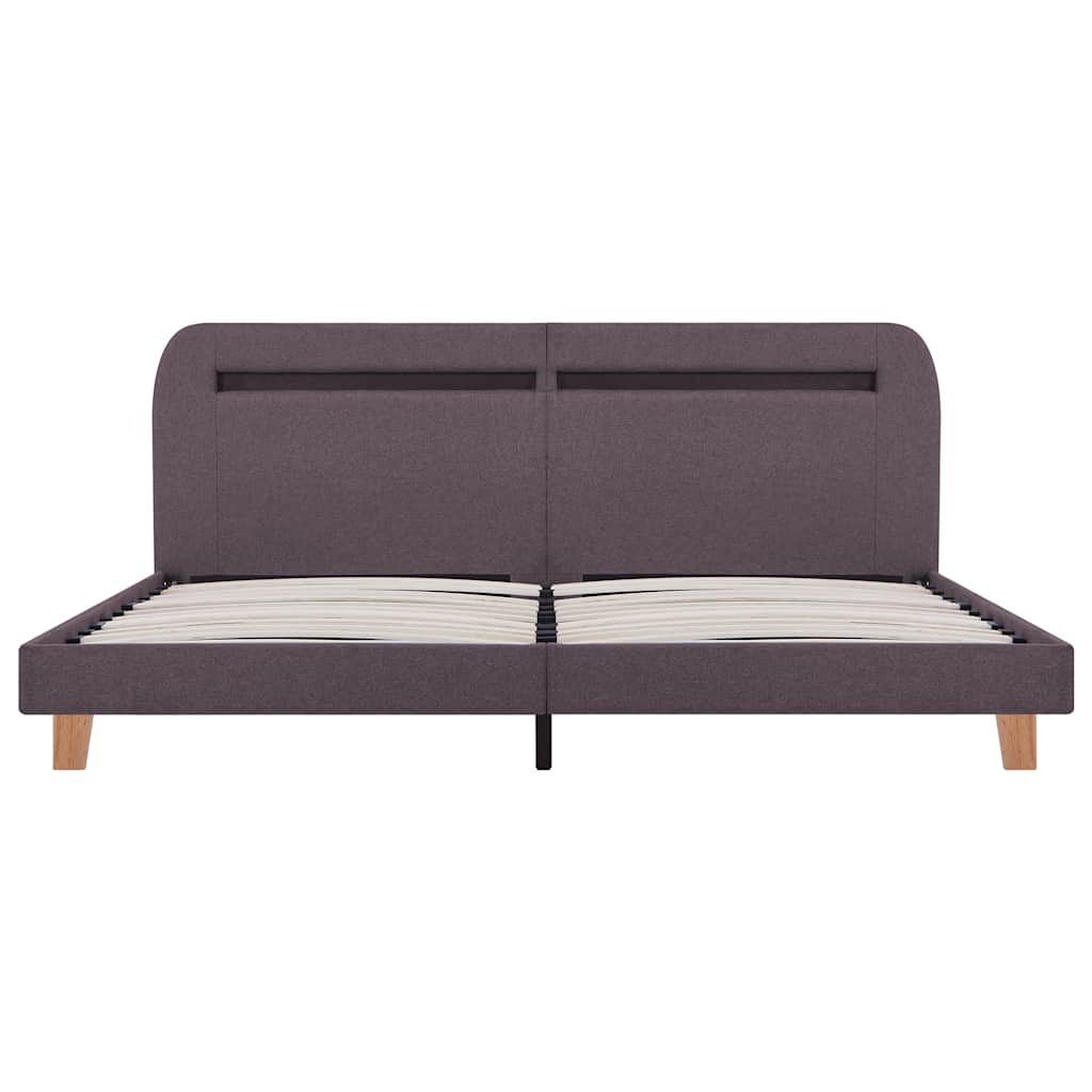 Sengeramme med LED uten Madrass Taupe Stoff 150x200 cm