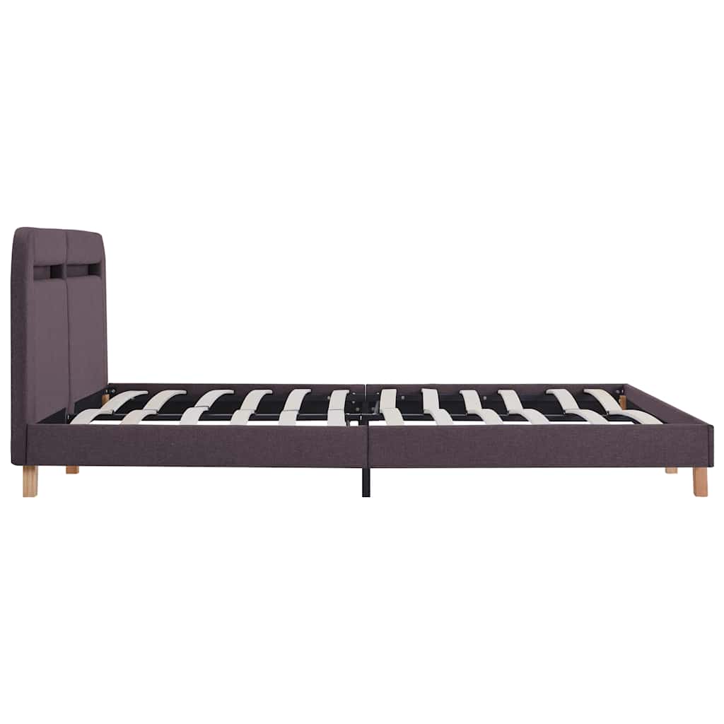 Sengeramme med LED uten Madrass Taupe Stoff 150x200 cm