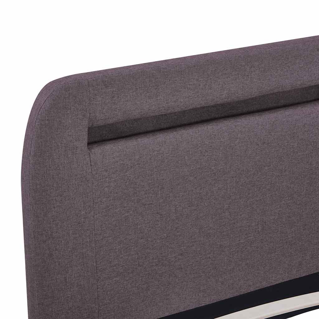 Sengeramme med LED uten Madrass Taupe Stoff 150x200 cm