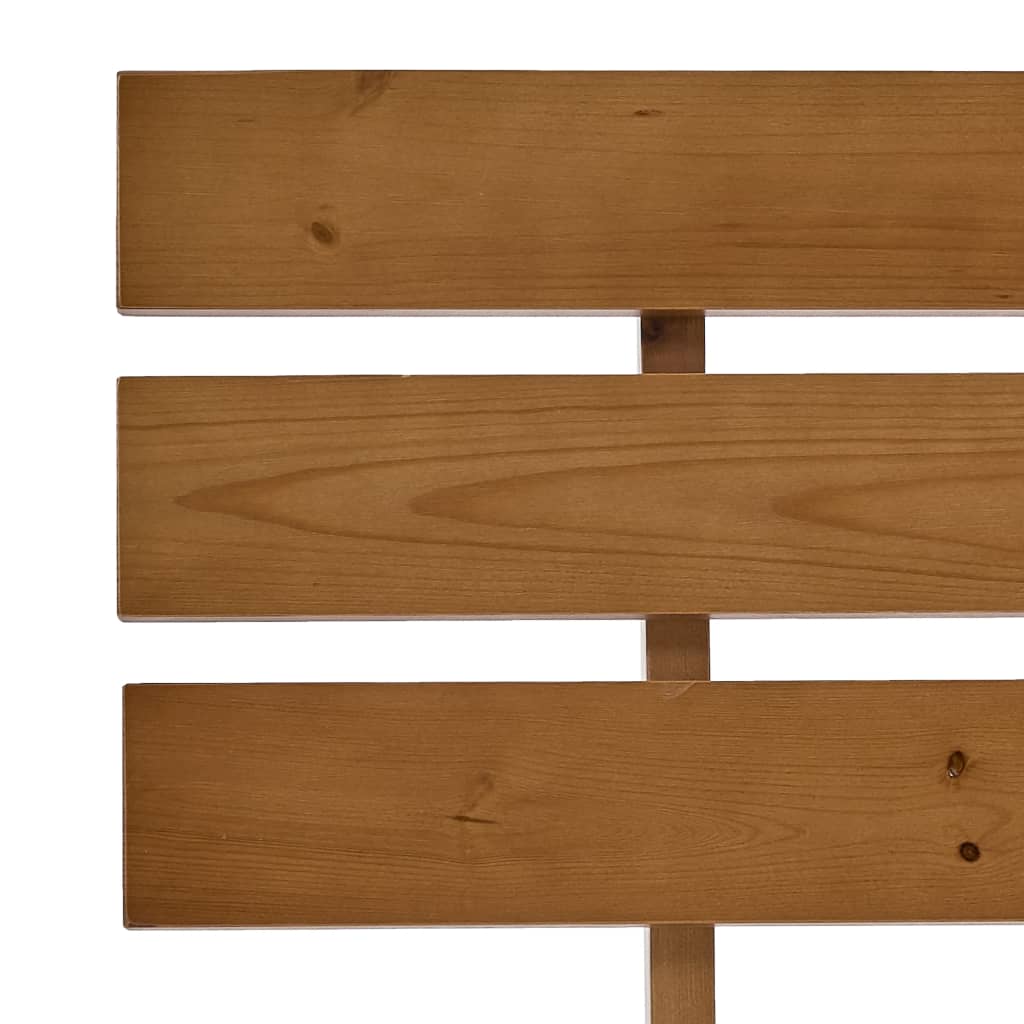 Sengeramme med hodegavl honningbrun heltre furu 160x200 cm