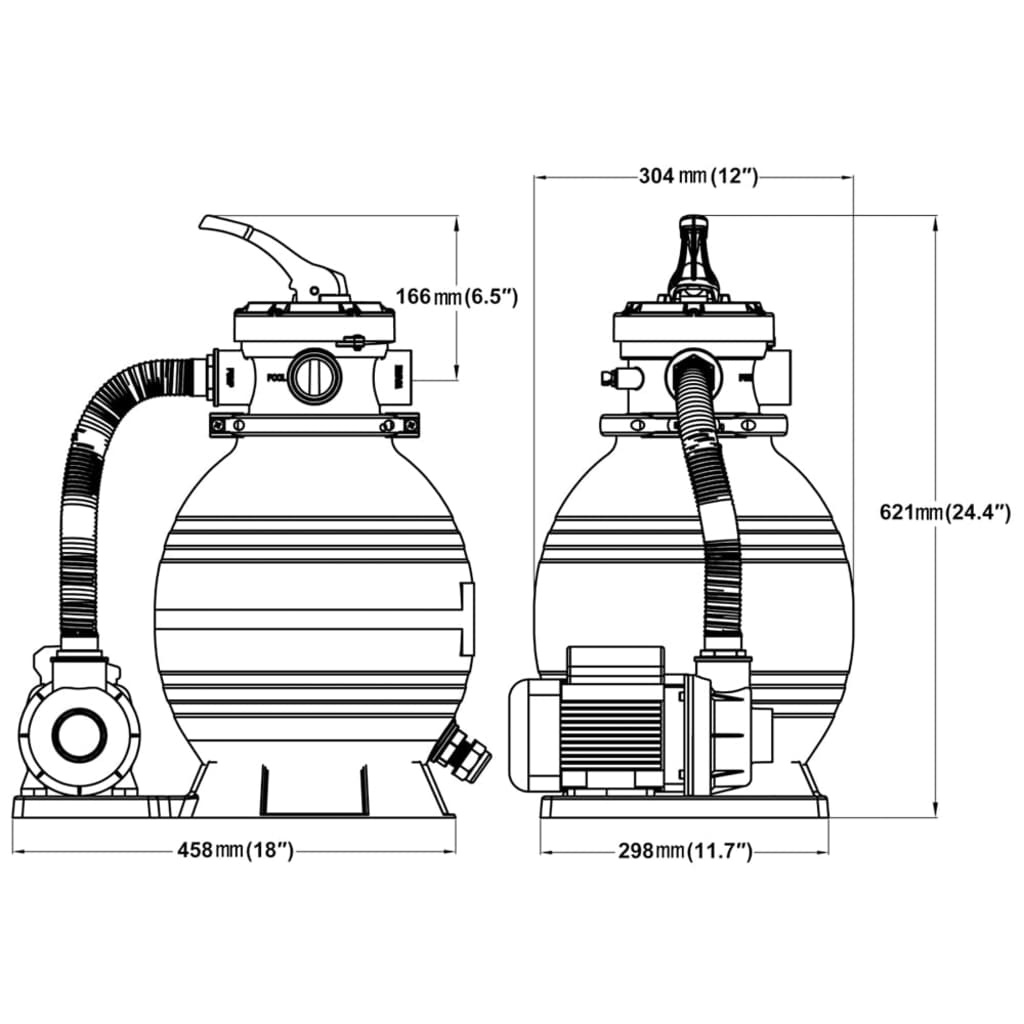 Sandfilterpumper 2 stk 400 W 11000 l/t