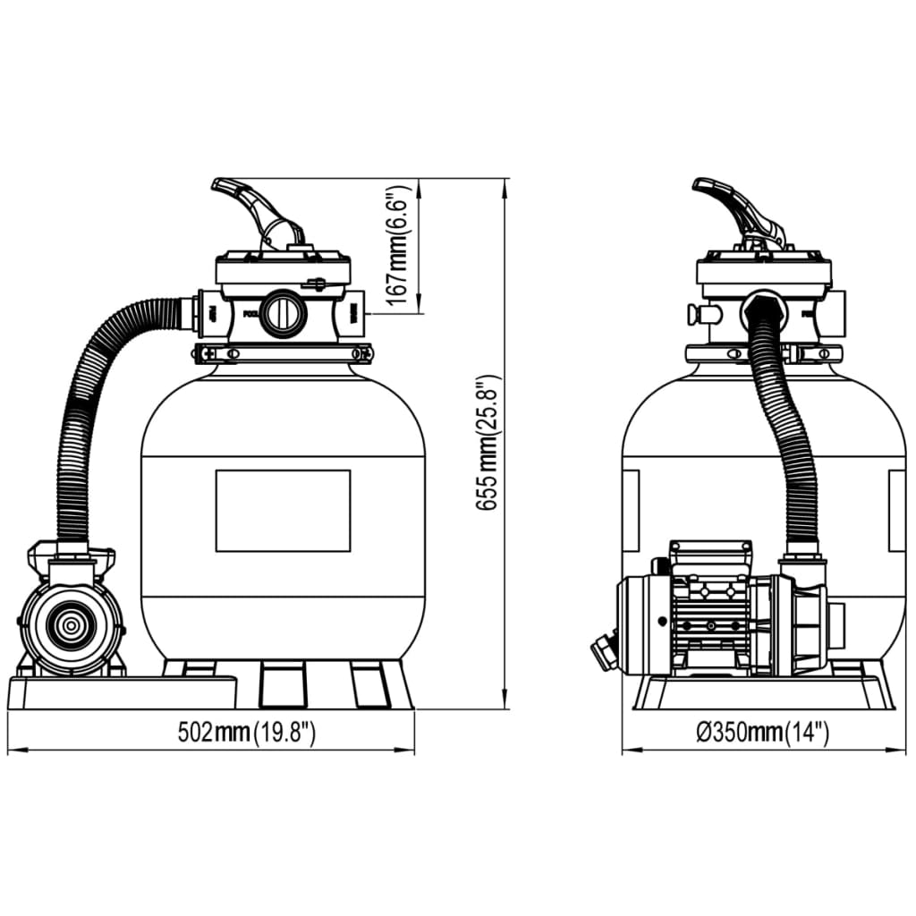 Sandfilterpumper 2 stk 600 W 17000 l/t