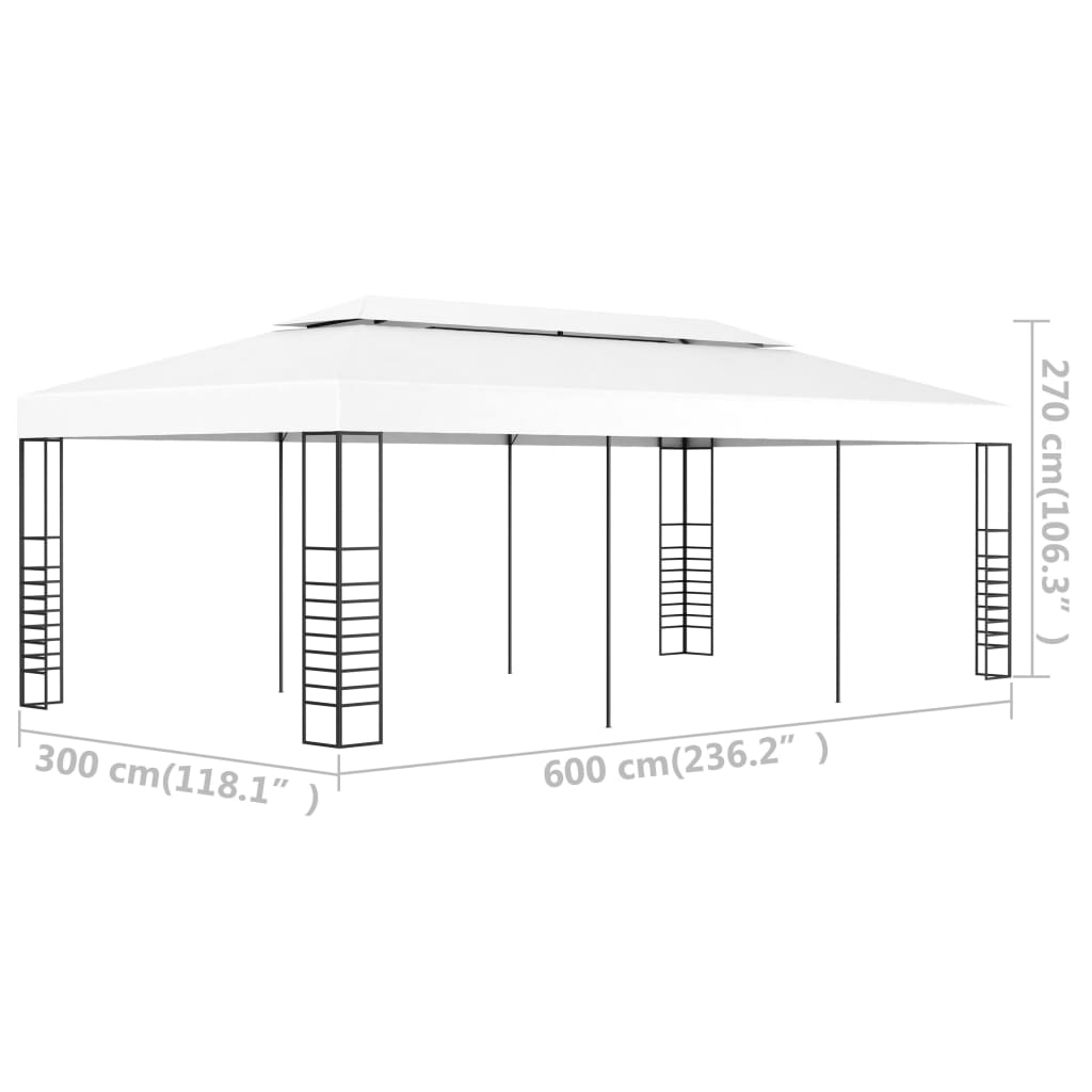 Hagetelt 6x3 m hvit