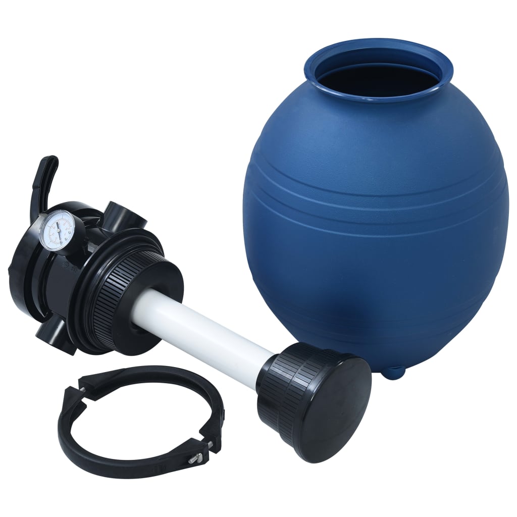 Sandfilter for basseng med ventil i 4 stillinger blå 300 mm