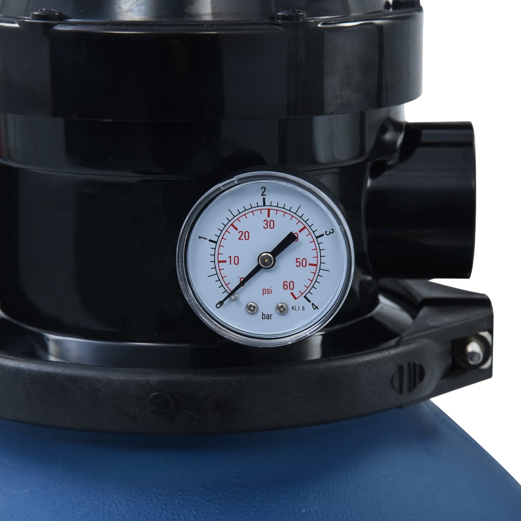 Sandfilter for basseng med ventil i 4 stillinger blå 300 mm