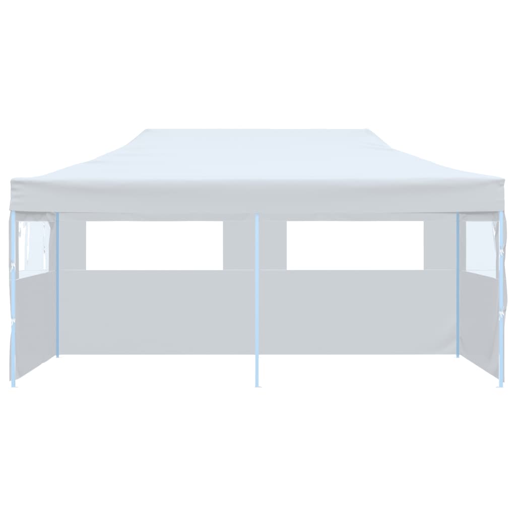 Foldbart popup festtelt med sidevegger 3x6 m stål hvit