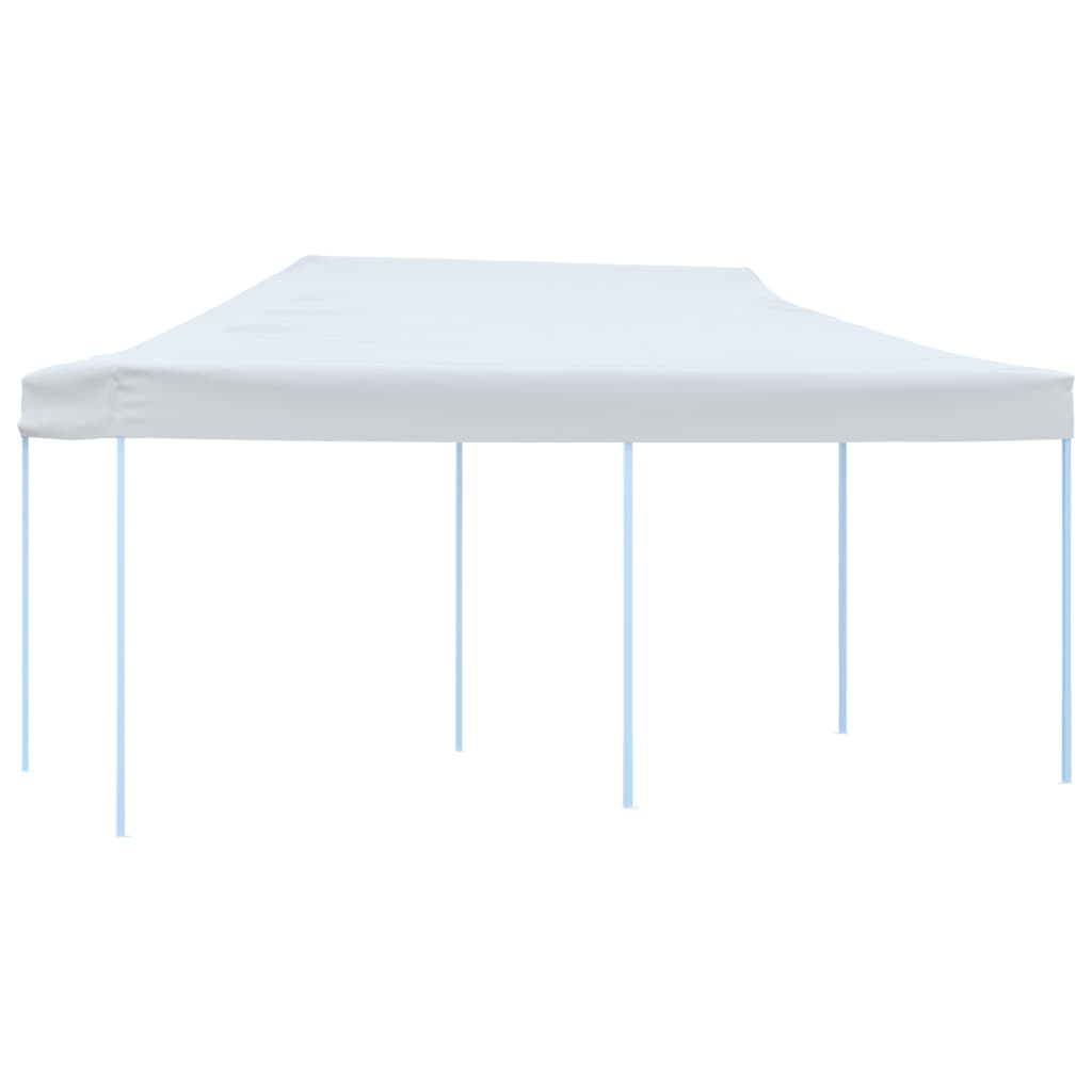 Foldbart popup festtelt med sidevegger 3x6 m stål hvit
