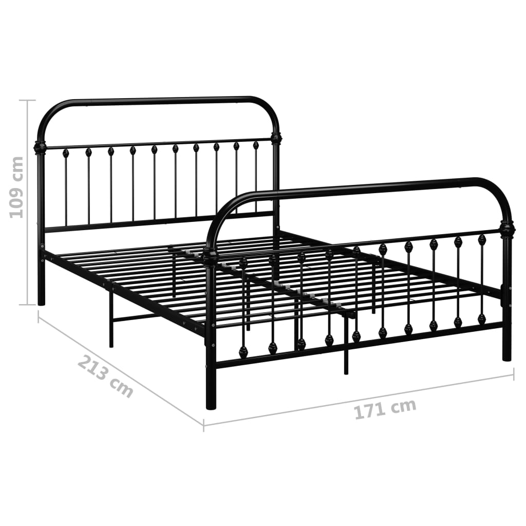 Sengeramme svart metall 160x200 cm