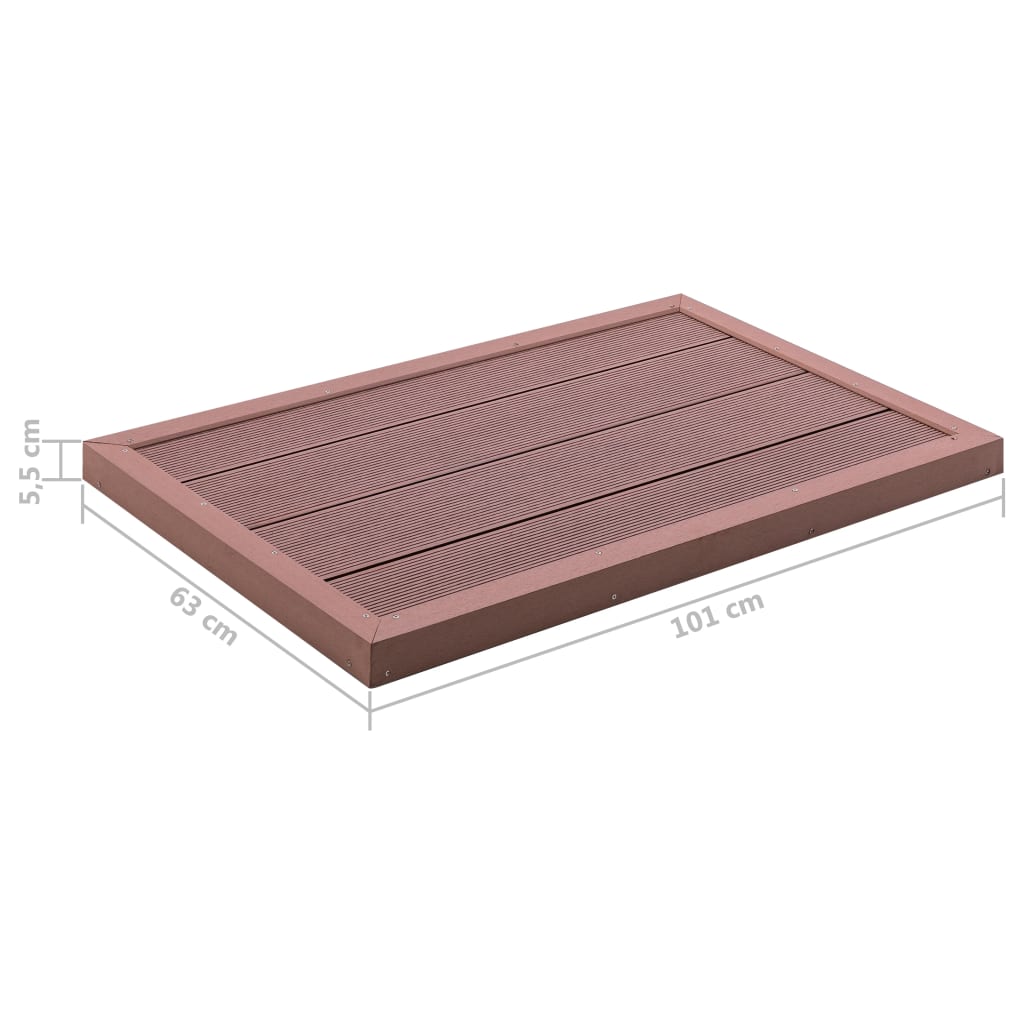 Gulvelement for soldusj brun 101x63x5,5 cm WPC