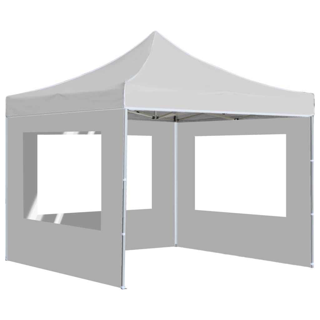 Profesjonelt foldbart festtelt med vegger aluminium 2x2 m hvit
