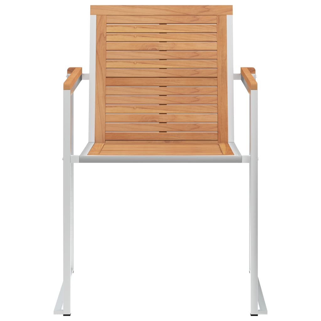 Hagestoler 2 stk heltre teak og rustfritt stål