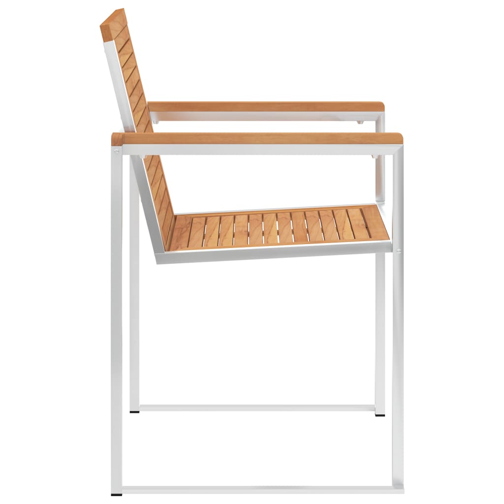 Hagestoler 2 stk heltre teak og rustfritt stål