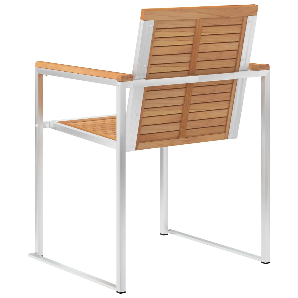 Hagestoler 2 stk heltre teak og rustfritt stål