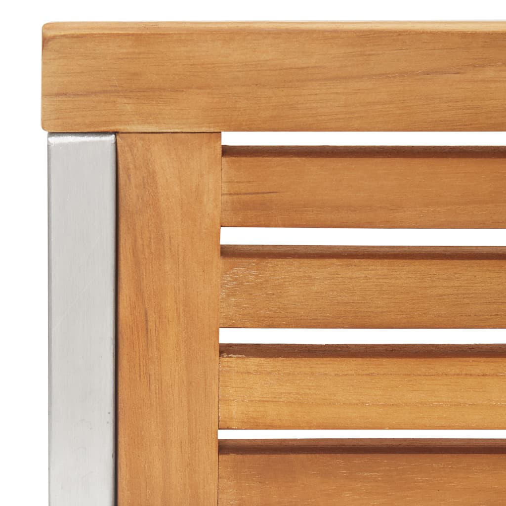 Hagestoler 2 stk heltre teak og rustfritt stål