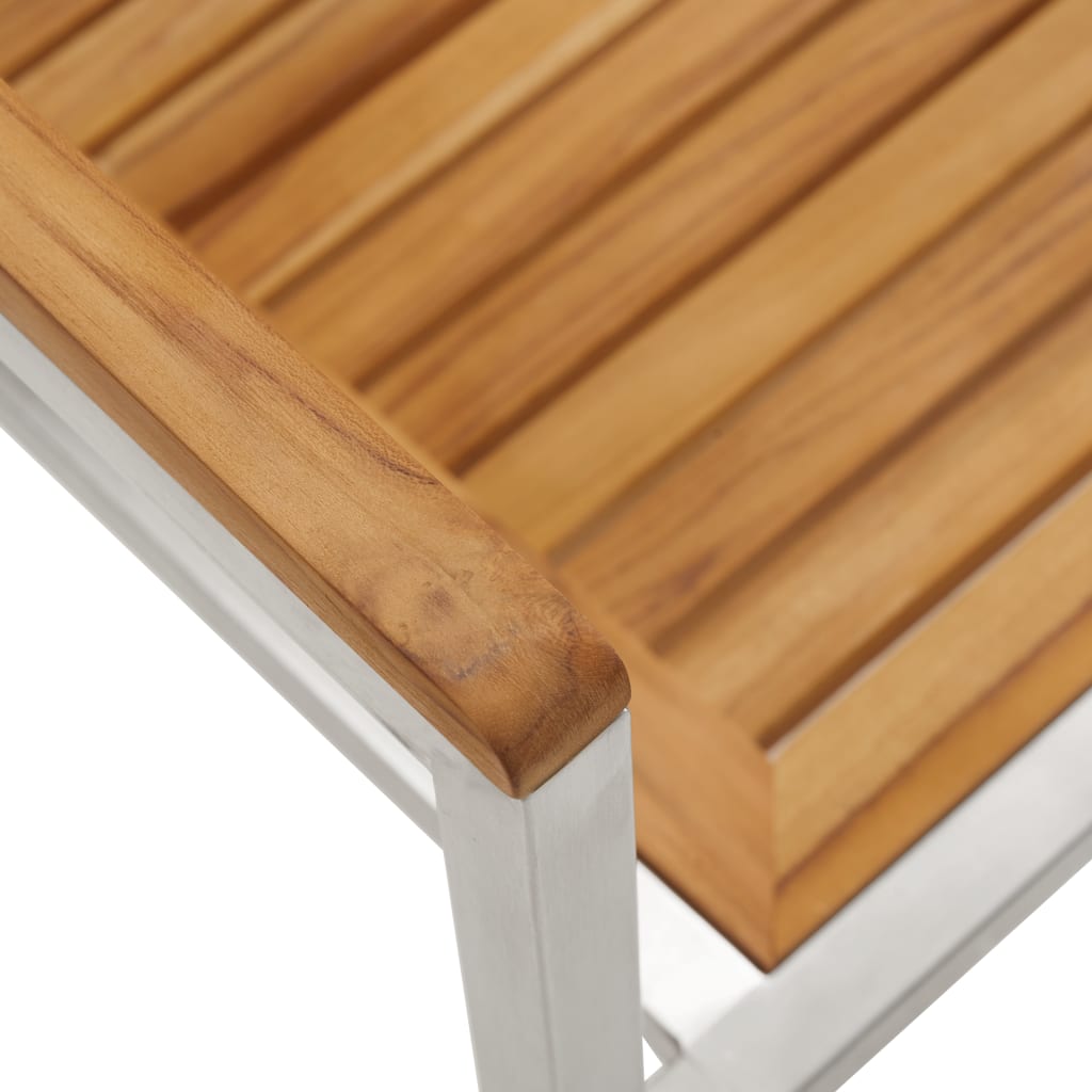 Hagestoler 2 stk heltre teak og rustfritt stål
