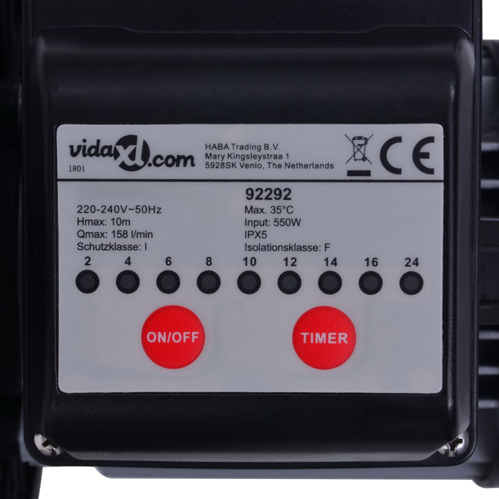 Sandfilterpumpe med timer 550 W 50 L