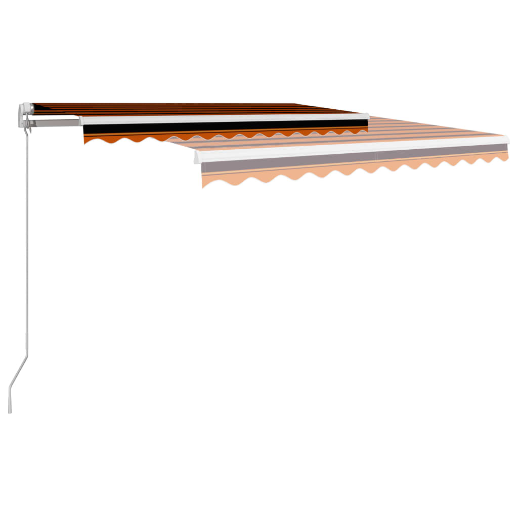 Manuell uttrekkbar markise 300x250 cm oransje og brun