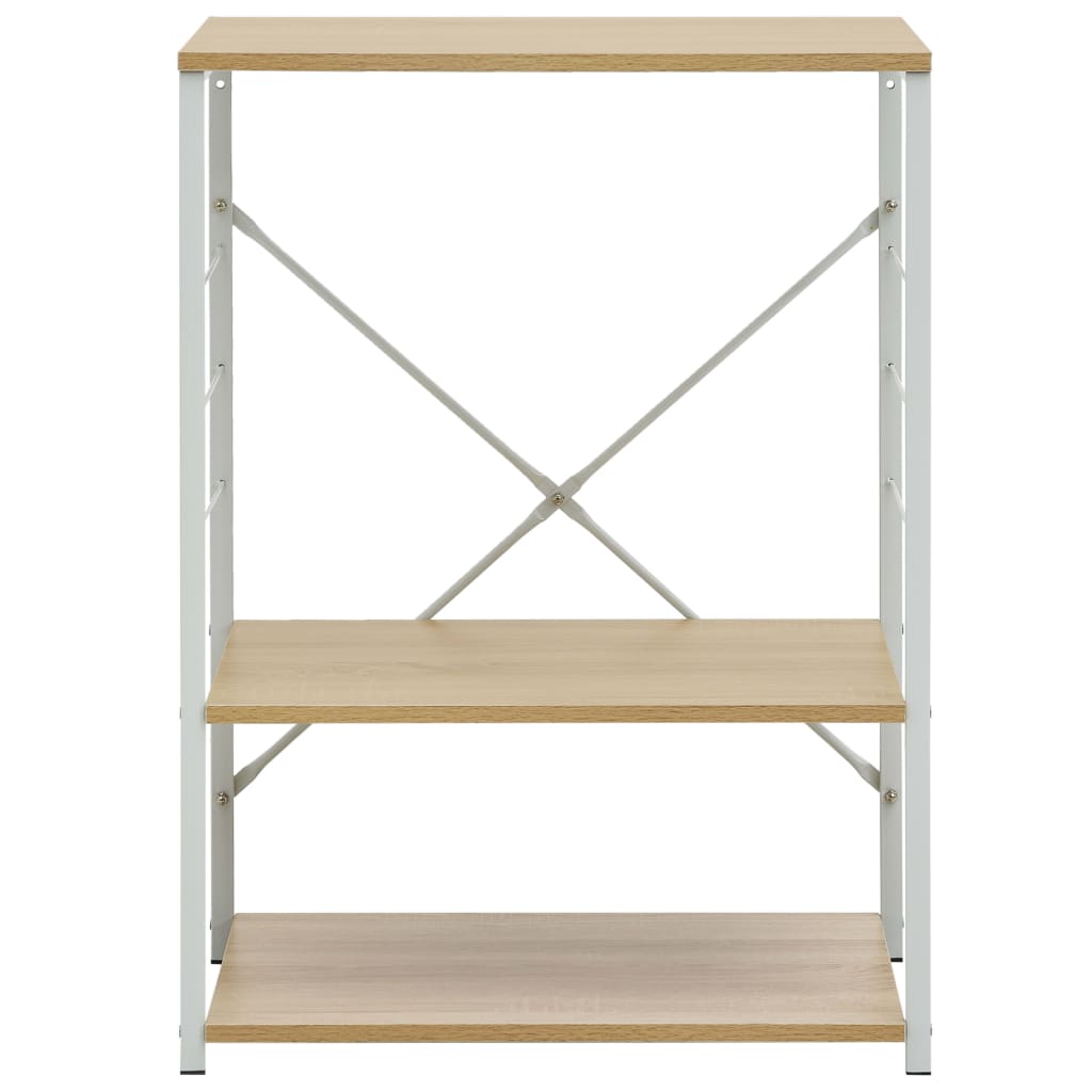 Hylle til mikrobølgeovn hvit eik 60x39,6x79,5 cm konstruert tre