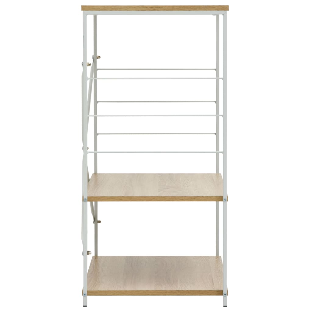 Hylle til mikrobølgeovn hvit eik 60x39,6x79,5 cm konstruert tre
