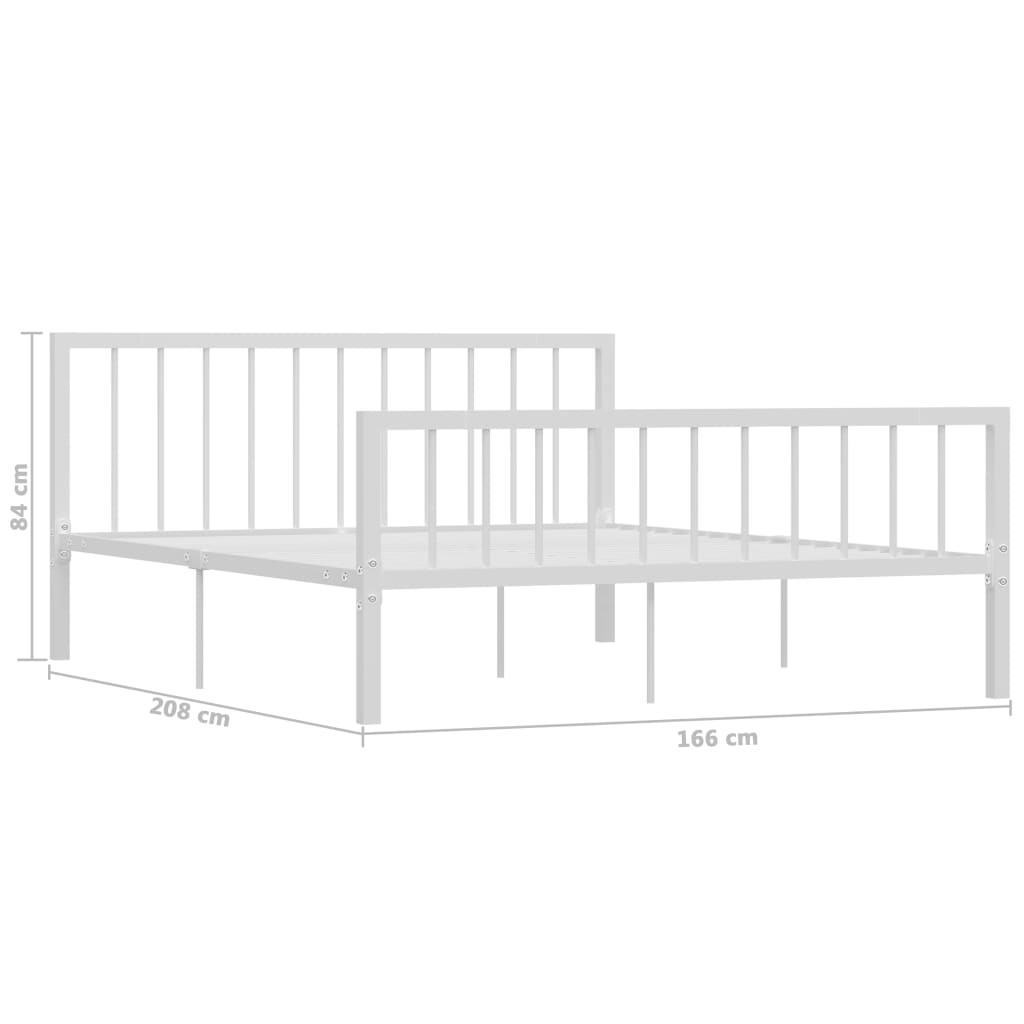 Sengeramme hvit metall 160x200 cm