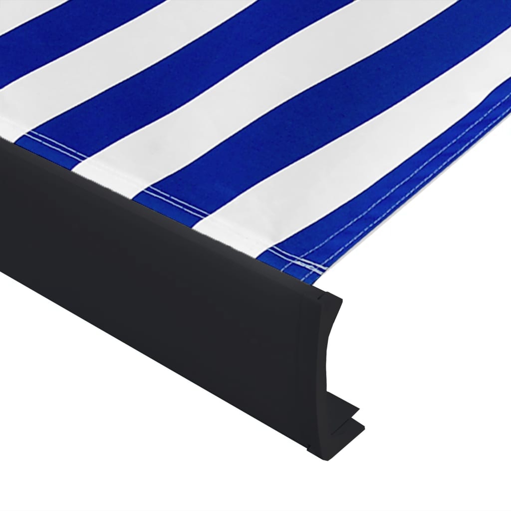 Motorisert kassettmarkise 450x300 cm blå og hvit