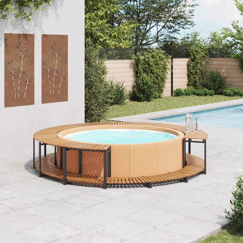 Bassengkant 273x53 cm heltre akasie