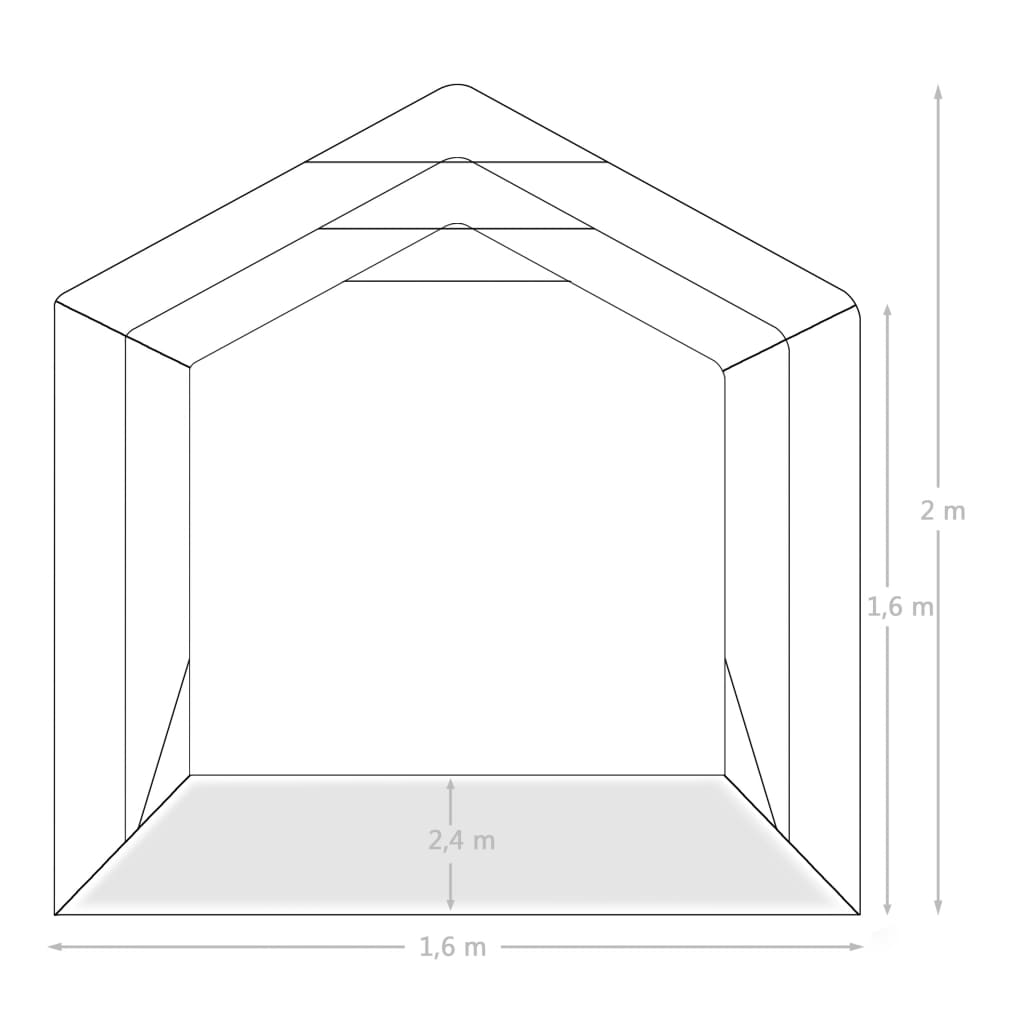Garasjetelt PVC 1,6x2,4 m grønn