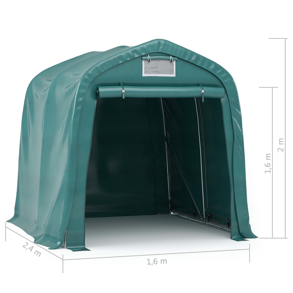 Garasjetelt PVC 1,6x2,4 m grønn