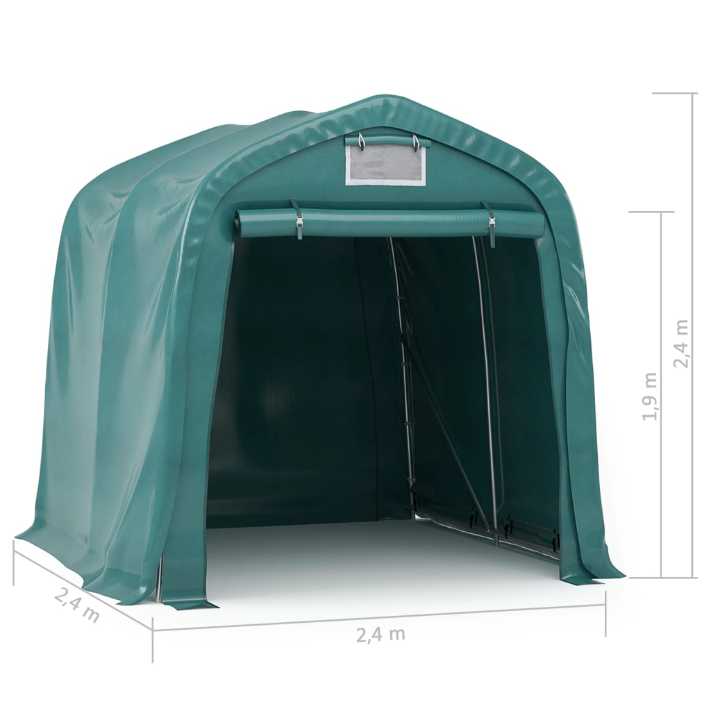 Garasjetelt PVC 2,4x2,4 m grønn
