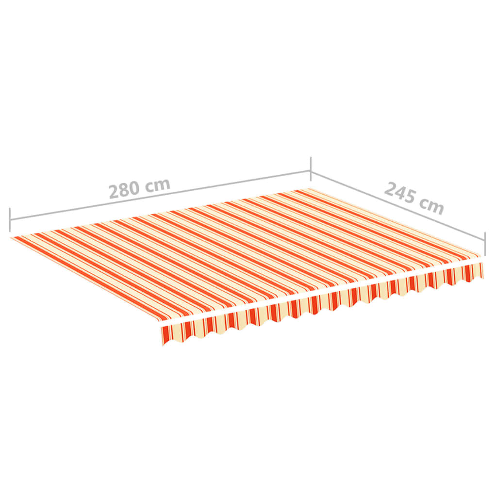 Erstatningsduk for markise gul og oransje 3x2,5 m