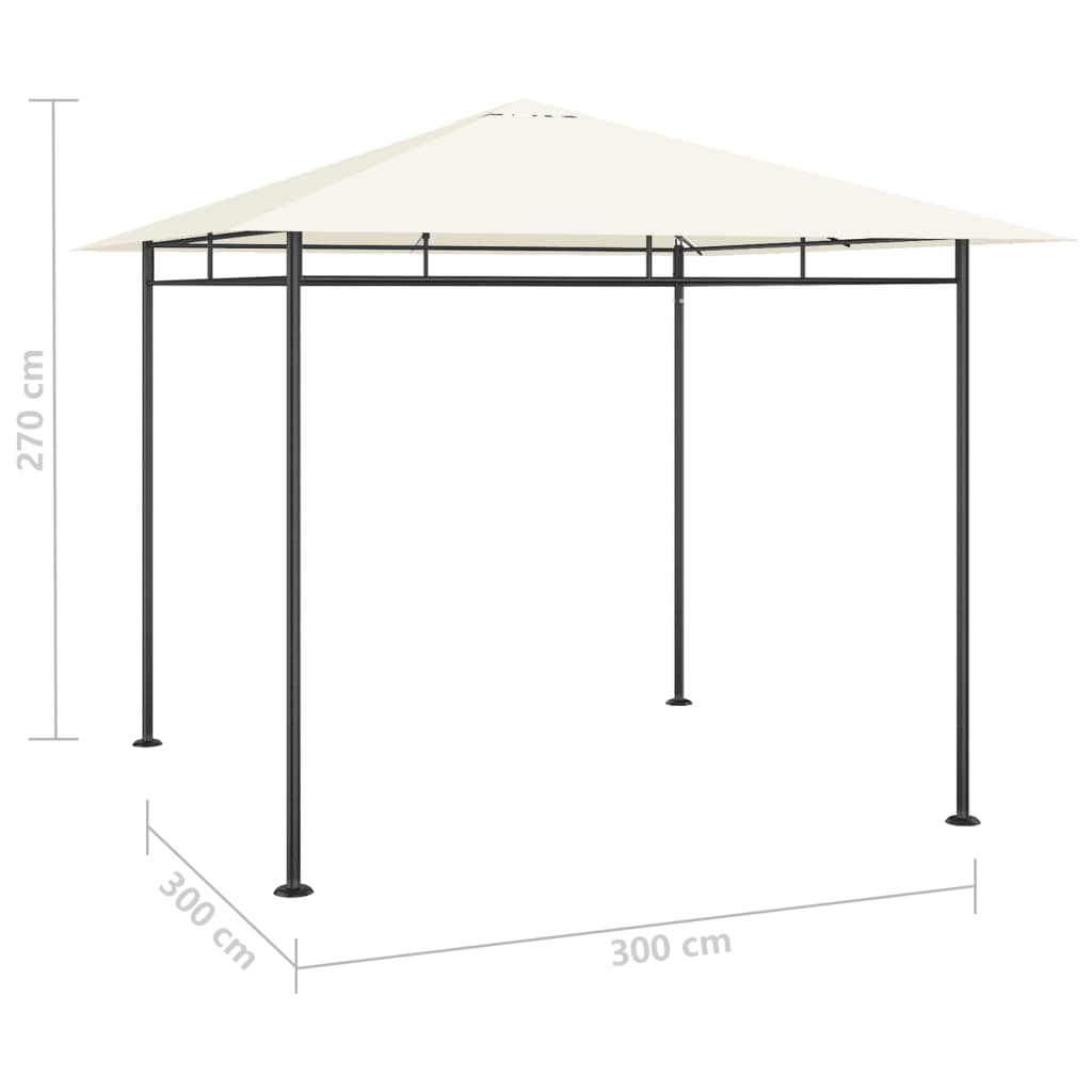 Paviljong 3x3x2,7 m kremhvit 180 g/m²