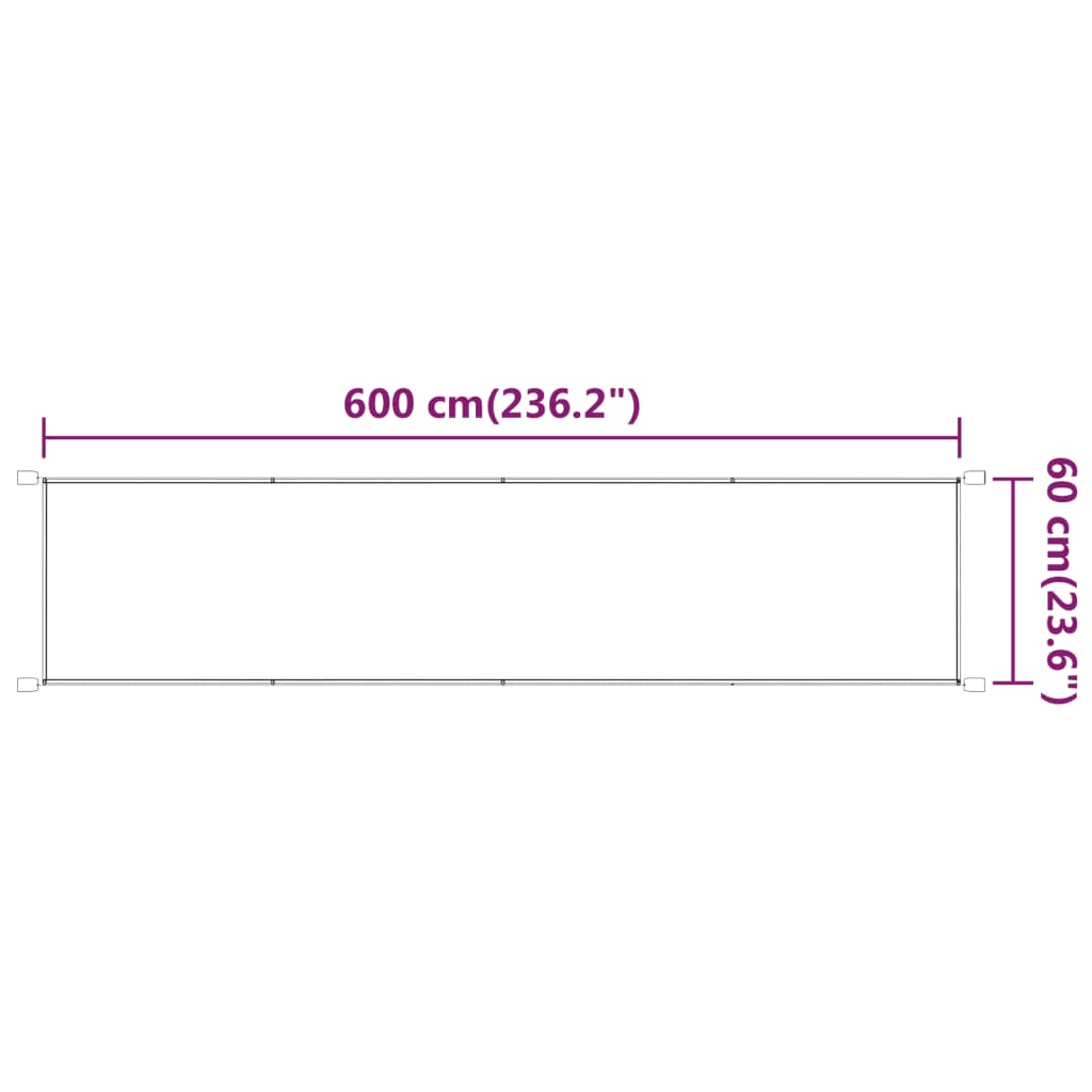 Vertikal Markise Beige 60X600 Cm Oxfordstoff