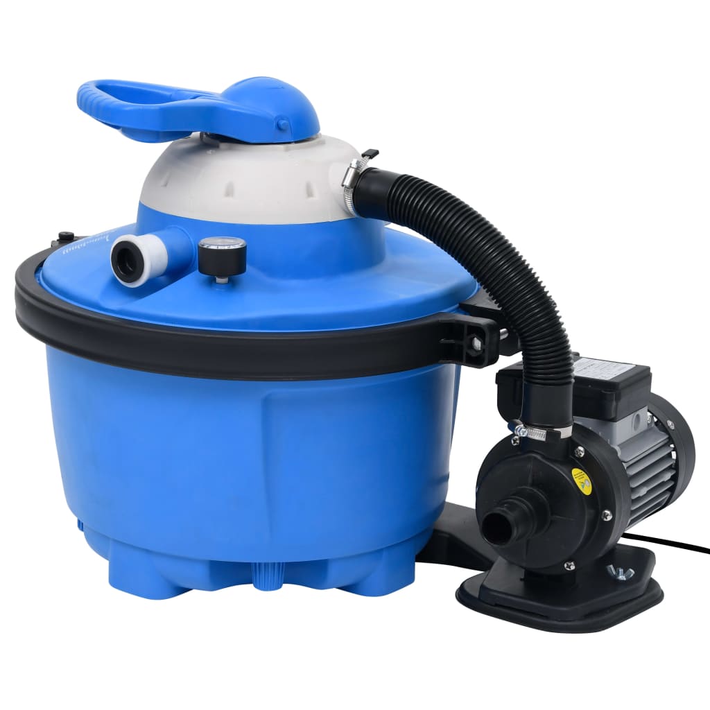Sandfilterpumpe blå og svart 385x620x432 mm 200 W 25 L