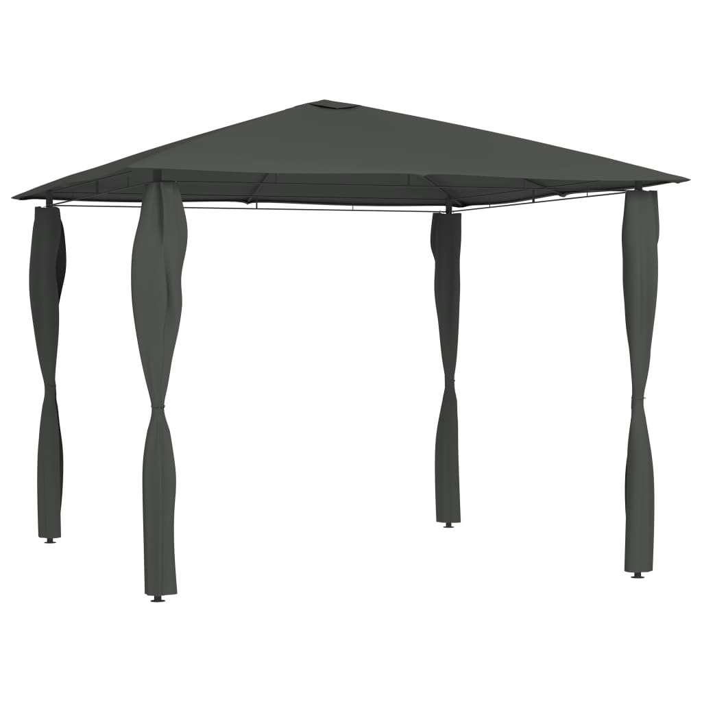 Paviljong med stolpetrekk 3x3x2,6 m antrasitt 160 g/m²
