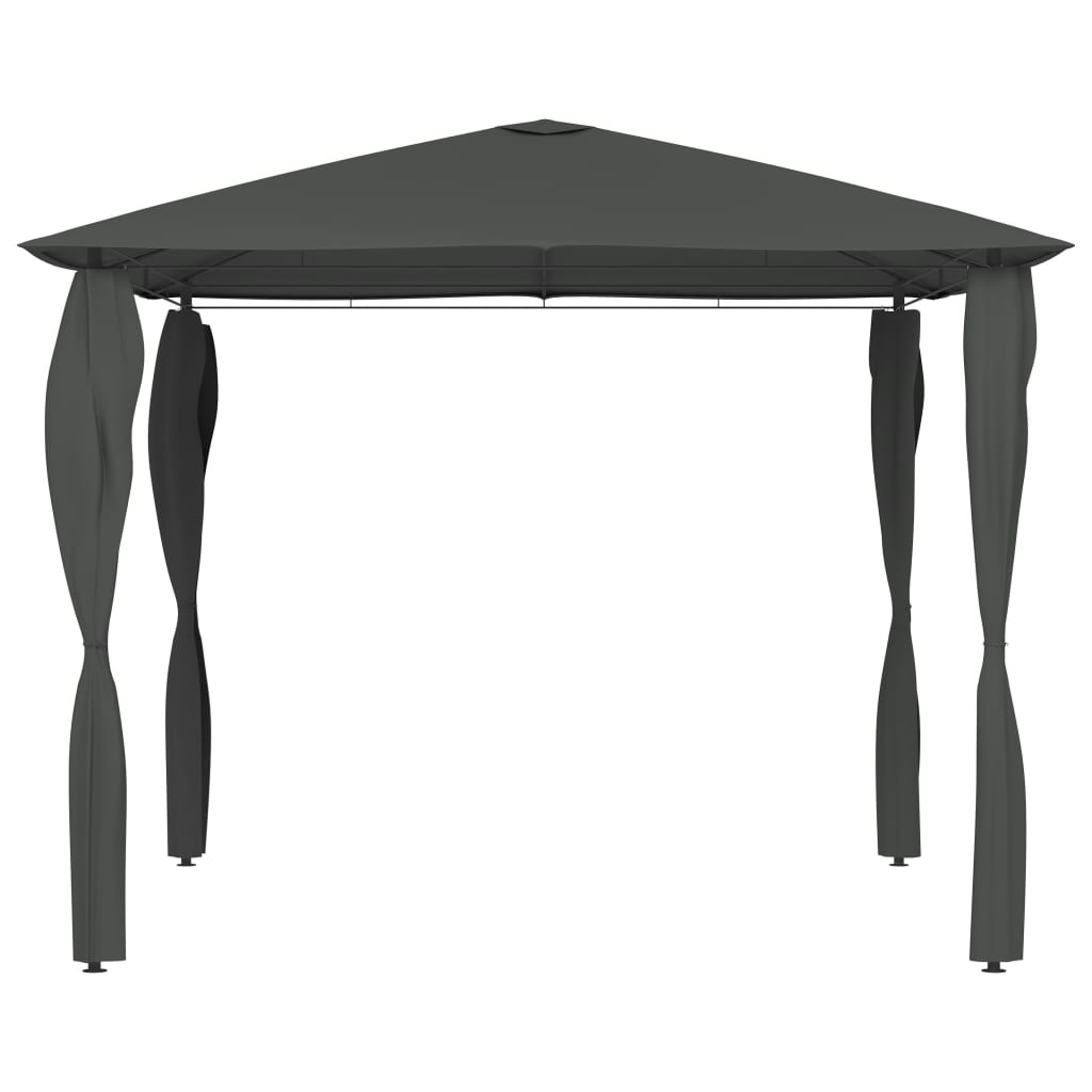 Paviljong med stolpetrekk 3x3x2,6 m antrasitt 160 g/m²
