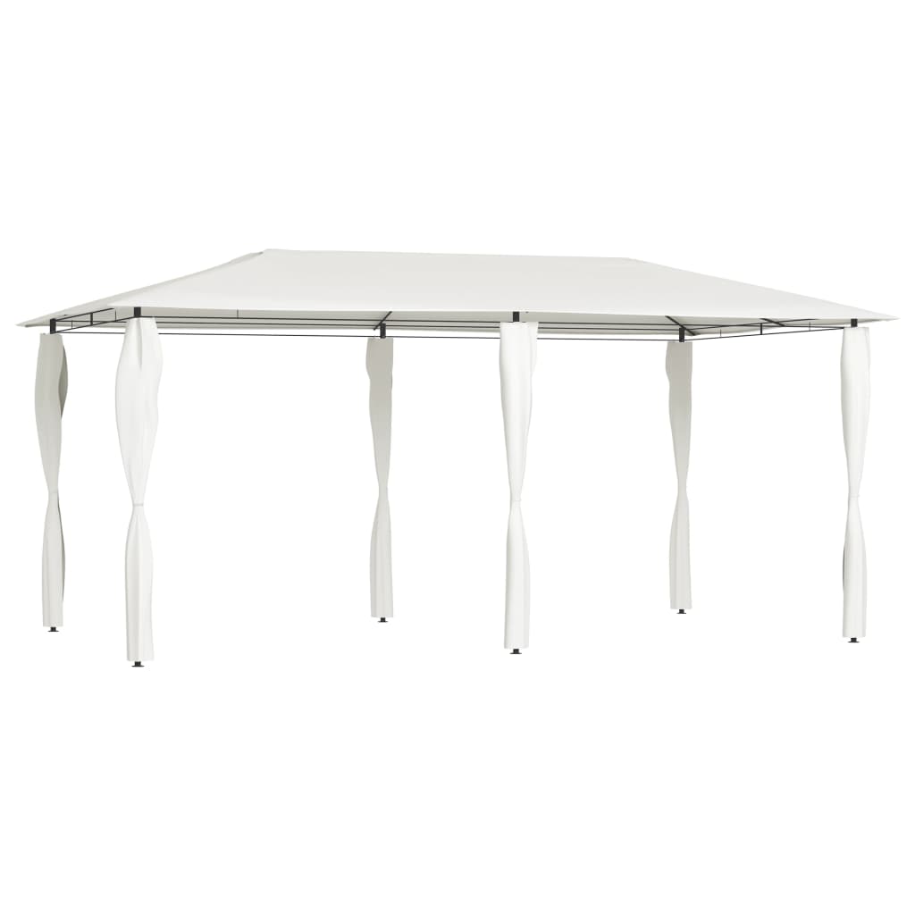 Paviljong med stolpetrekk 2,98x5,3x2,59 m krem 160 g/m²