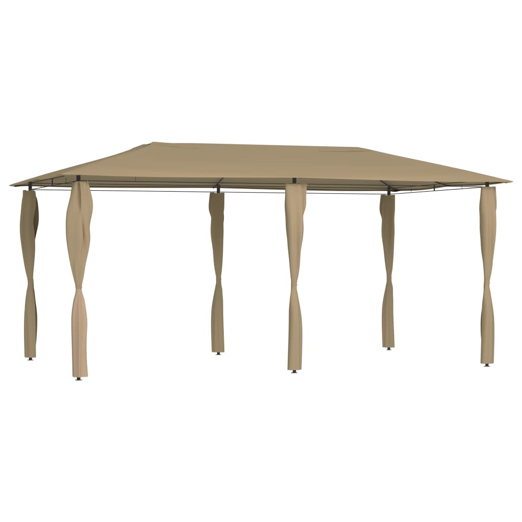 Paviljong med stolpetrekk 2,98x5,3x2,59 m gråbrun 160 g/m²