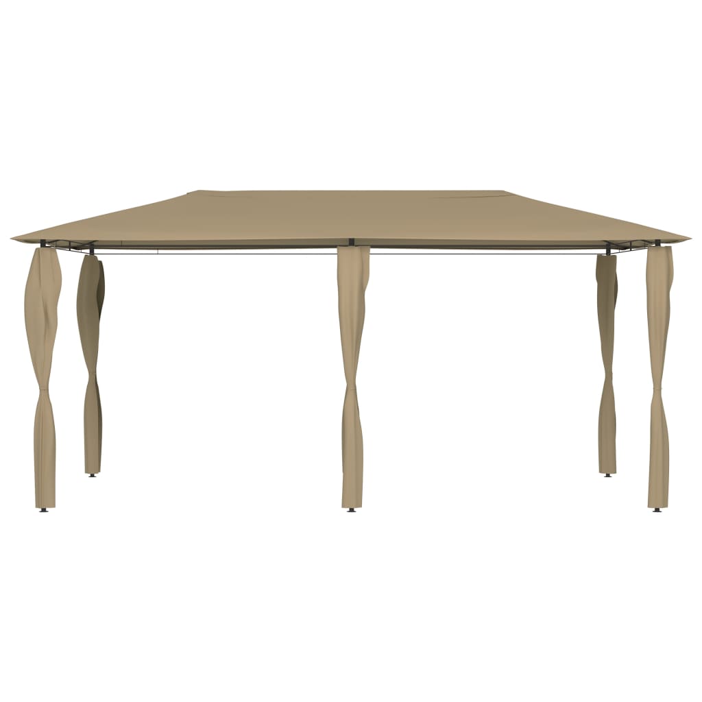 Paviljong med stolpetrekk 2,98x5,3x2,59 m gråbrun 160 g/m²
