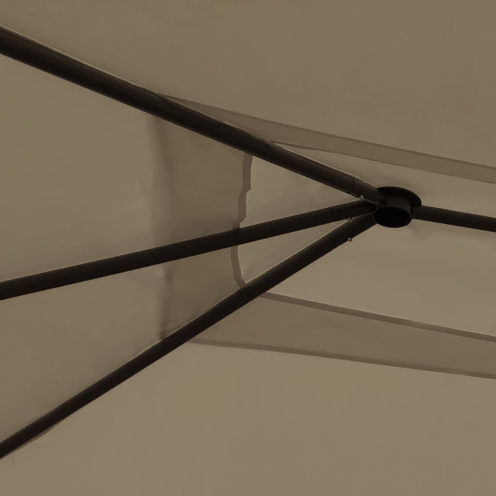 Paviljong med stolpetrekk 2,98x5,3x2,59 m gråbrun 160 g/m²
