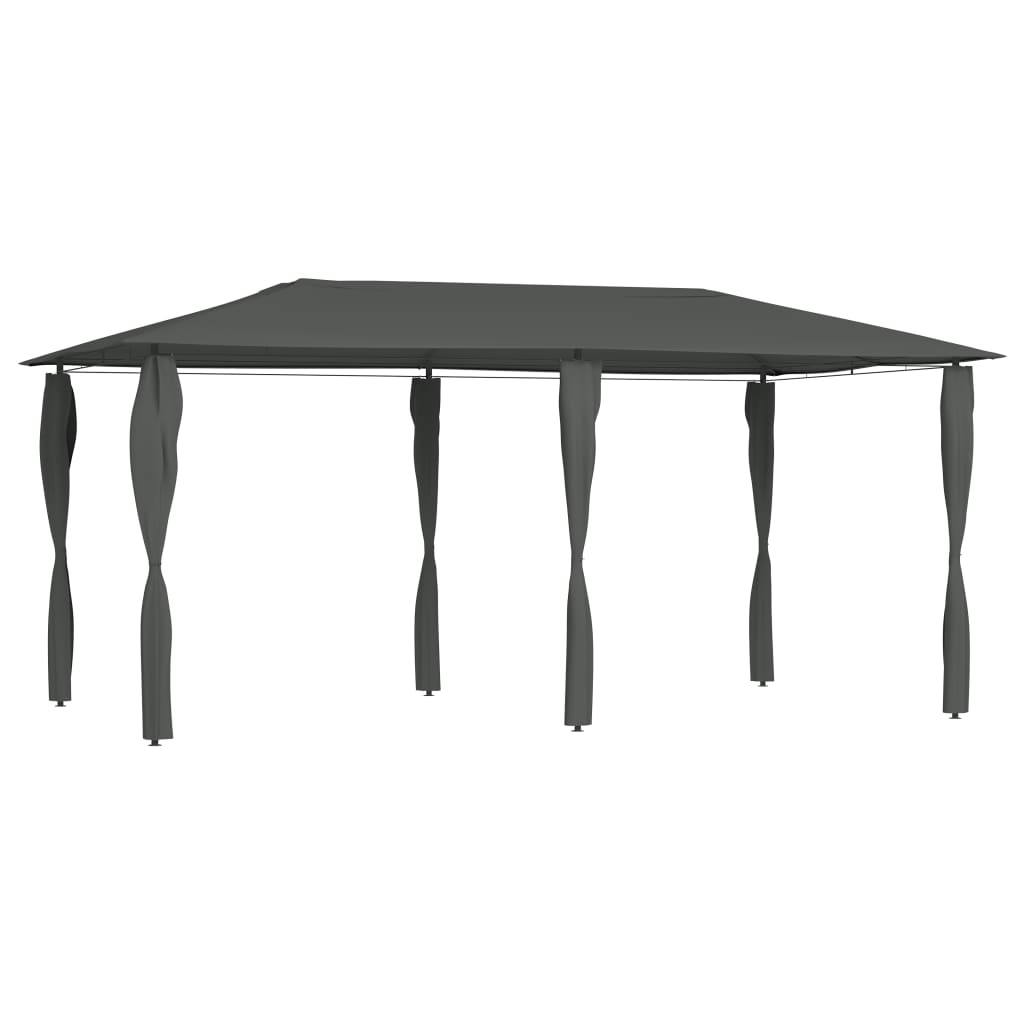 Paviljong med stolpetrekk 2,98x5,3x2,59 m antrasitt 160 g/m²