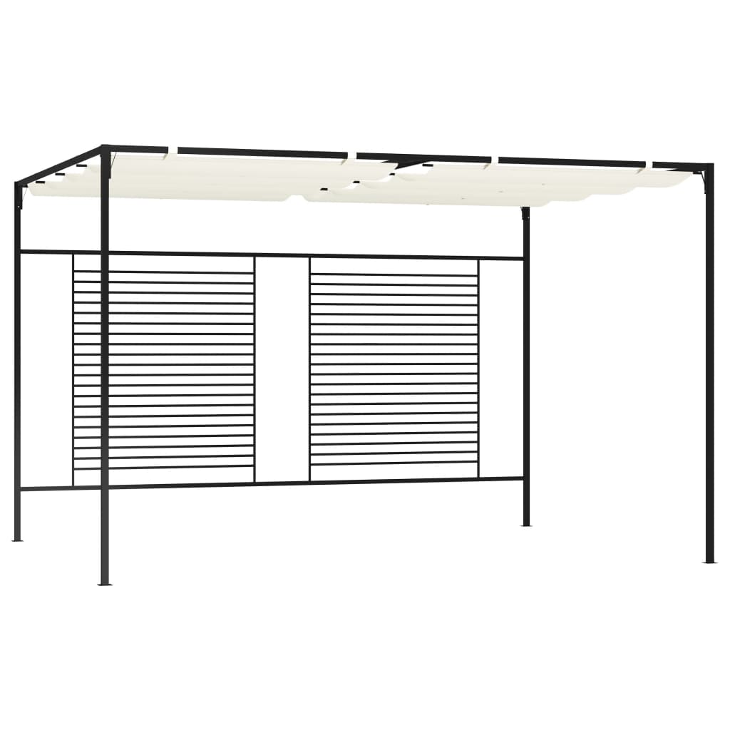 Paviljong med uttrekkbart tak 3x4x2,3 m kremhvit 180 g/m²