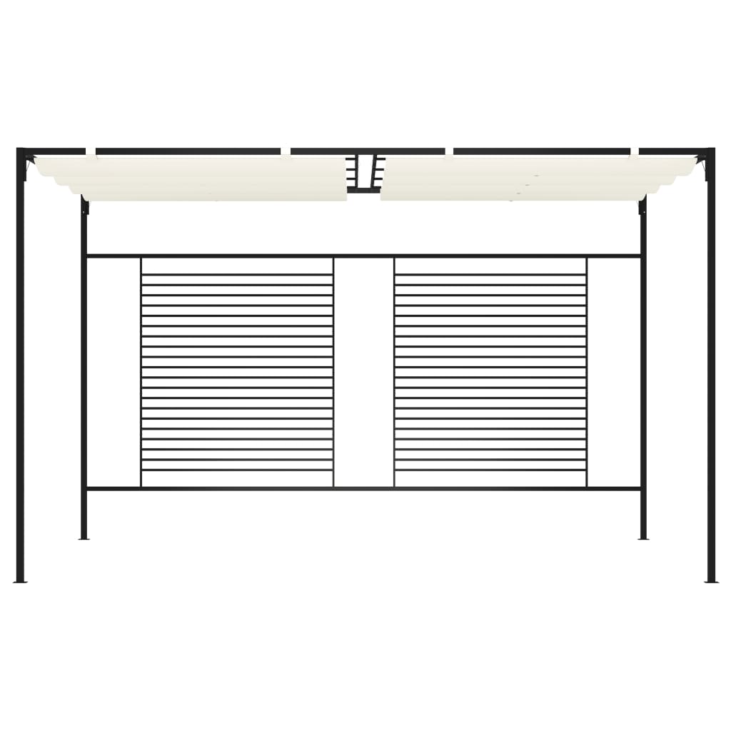 Paviljong med uttrekkbart tak 3x4x2,3 m kremhvit 180 g/m²