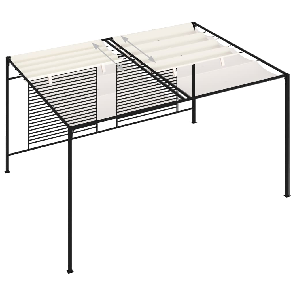 Paviljong med uttrekkbart tak 3x4x2,3 m kremhvit 180 g/m²