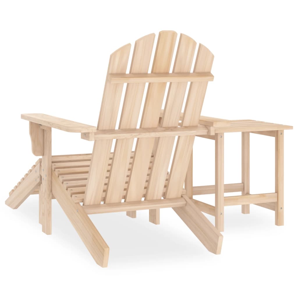 Adirondack hagestol med ottoman og bord heltre gran