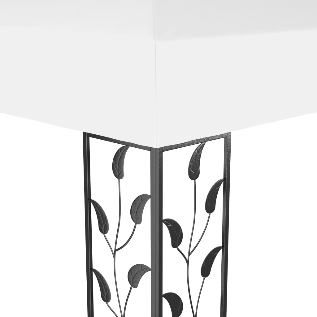 Paviljong med dobbelt tak og LED-lysslynge 3x4 m hvit