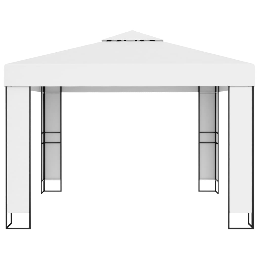 Paviljong med dobbelt tak og LED-lysslynge 3x3 m hvit