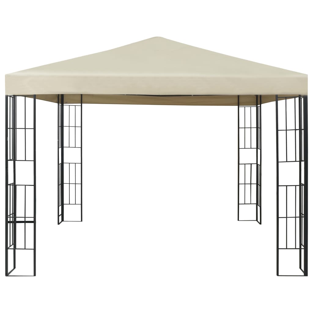 Paviljong med LED-lysslynge 3x3 m kremhvit