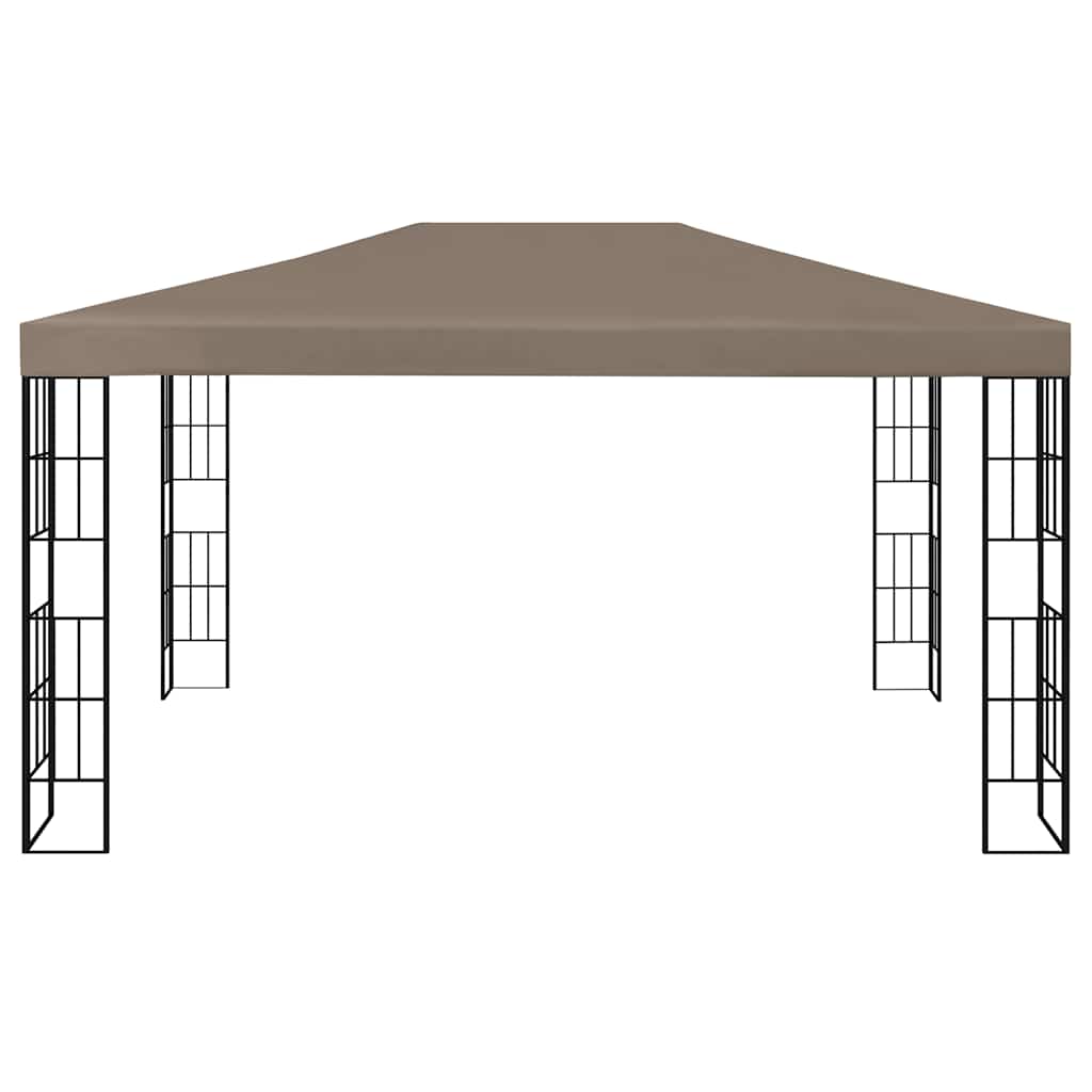 Paviljong med LED-lysslynge 4x3 m gråbrun